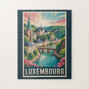 Quebra-cabeça Ilustração de Paisagem de Luxemburgo Arte de Viage