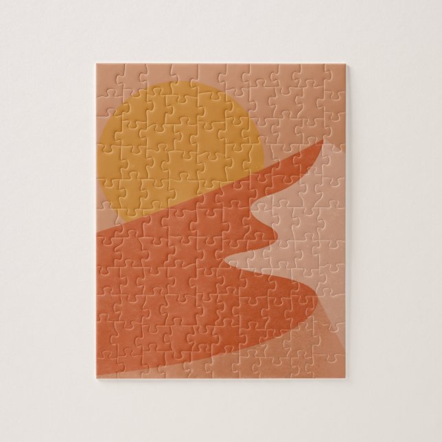 Quebra-cabeça Ilustração de Paisagem de Montanha do Deserto abst (Vertical)