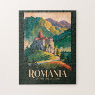 Quebra-cabeça Ilustração de Paisagem do Castelo da Romênia Arte