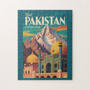 Quebra-cabeça Ilustração de Paisagem do Paquistão Arte de Viagem