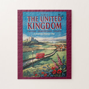 Quebra-cabeça Ilustração de Paisagem do Reino Unido Viagem Arte
