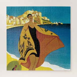 Quebra-cabeça Ilustração de pintura em Viagem francês Vintage