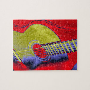 Quebra-cabeça Ilustração de Pintura em Violão pop