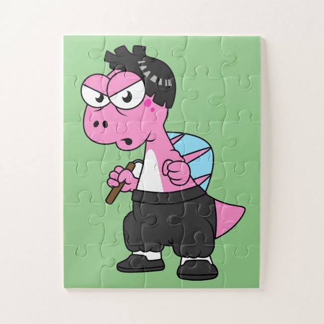 Quebra-cabeça Ilustração De Um Espinossauro Bruce Lee. (Vertical)