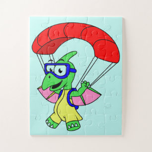 Quebra-cabeça Ilustração De Um Paraquedas Pterodactilo.