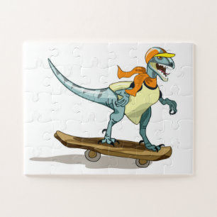 Quebra-cabeça Ilustração De Um Skate De Raptor.