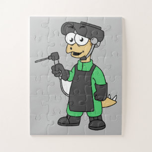 Quebra-cabeça Ilustração De Um Soldador De Estegossauro.