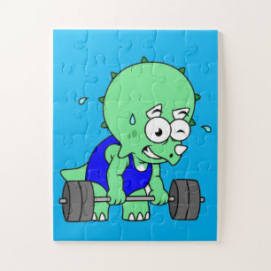 Quebra-cabeça Ilustração De Um Tricerátopo De Pesos.