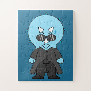 Quebra-cabeça Ilustração De Um Tricerátops Matriz.