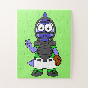 Quebra-cabeça Ilustração De Uma Caçadora De Basebol De Parasauro