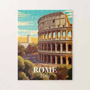 Quebra-cabeça Ilustração de Viagem ao Coliseu de Roma Itália