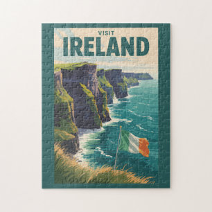 Quebra-cabeça Ilustração de Viagem Arte Irlanda Falésias de Mohe