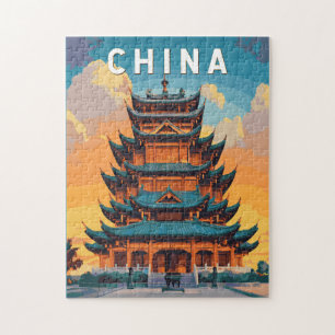 Quebra-cabeça Ilustração de Viagem Arte Vintage China