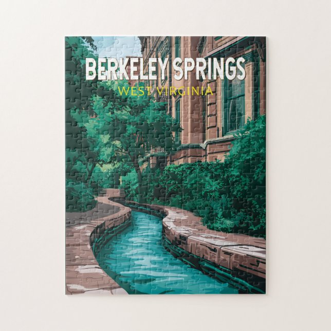 Quebra-cabeça Ilustração de Viagem Berkeley Springs West Virgini (Vertical)