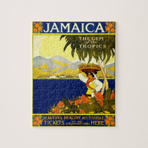 Quebra-cabeça Ilustração de Viagem da Jamaica Vintage
