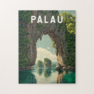 Quebra-cabeça Ilustração de Viagem de Arte Vintage de Palau