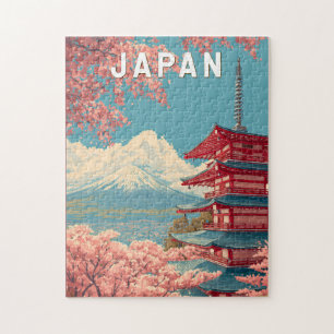 Quebra-cabeça Ilustração de Viagem de Arte Vintage Japão
