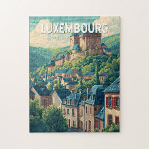 Quebra-cabeça Ilustração de Viagem de Arte Vintage Luxemburgo