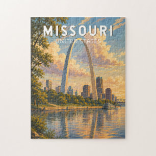 Quebra-cabeça Ilustração de Viagem de Arte Vintage Missouri