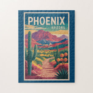 Quebra-cabeça Ilustração de Viagem de Arte Vintage Phoenix Arizo