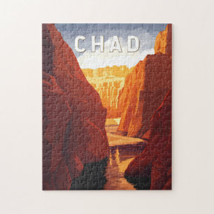 Quebra-cabeça Ilustração de viagem de Chade Arte Vintage
