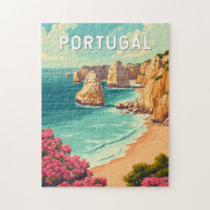 Quebra-cabeça Ilustração de viagem de Portugal Arte Vintage