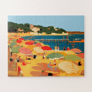Quebra-cabeça Ilustração de Viagem de praia da Riviera francesa