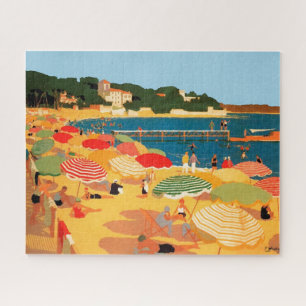 Quebra-cabeça Ilustração de Viagem de praia da Riviera francesa