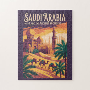 Quebra-cabeça Ilustração de viagem do deserto da Arábia Saudita