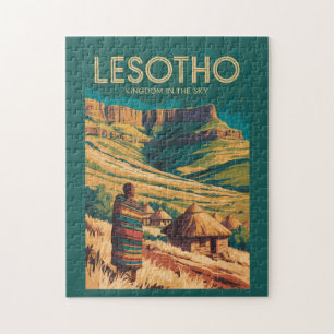 Quebra-cabeça Ilustração de Viagem do Drakensberg Lesotiano Arte