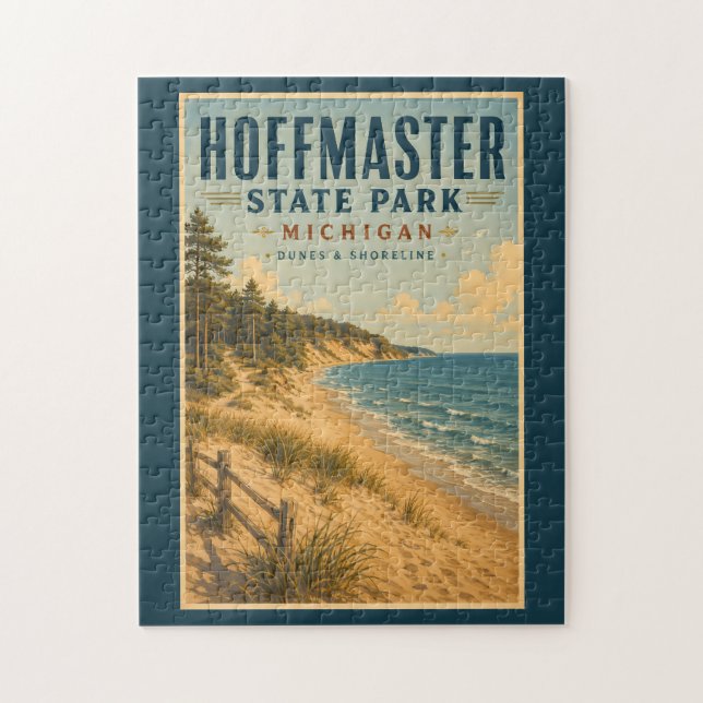 Quebra-cabeça Ilustração de viagem do Hoffmaster State Park Mich (Vertical)