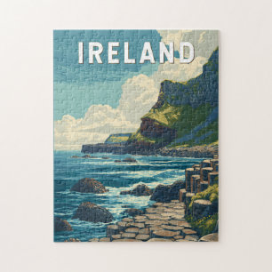Quebra-cabeça Ilustração de Viagem Irlanda Arte Vintage