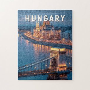 Quebra-cabeça Ilustração de viagem vintage da Hungria