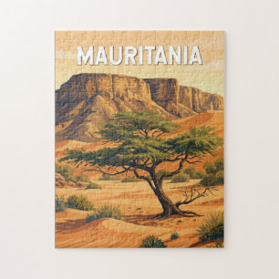 Quebra-cabeça Ilustração de viagem vintage da Mauritânia Arte