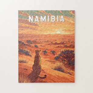 Quebra-cabeça Ilustração de viagem vintage da Namíbia
