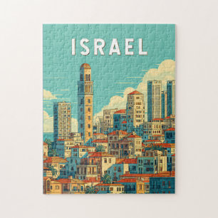 Quebra-cabeça Ilustração de viagem vintage de Israel