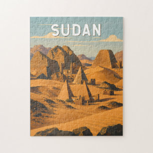 Quebra-cabeça Ilustração de viagem vintage do Sudão