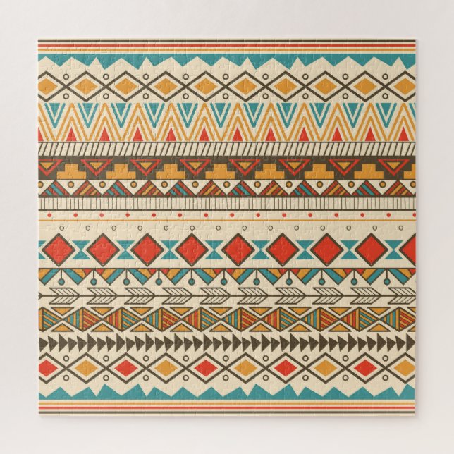 Quebra-cabeça Ilustração de Vintagem Tribal Striped Aztec (Vertical)
