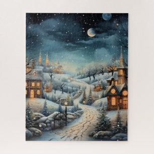 Quebra-cabeça Ilustração decorativa da Vila de Natal