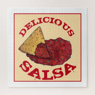 Quebra-cabeça Ilustração Deliciosa de Chips Salsa Tortilla