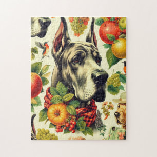 Quebra-cabeça Ilustração do Cão-de-Dane Vintage