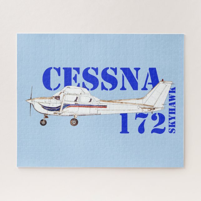 Quebra-cabeça Ilustração do Design do avião Skyhawk Cessna 172 (Horizontal)