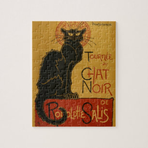 Quebra-cabeça Ilustração do gato preto no chat turístico
