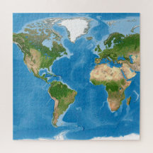 Ilustração do Mapa Topográfico Mundial da Terra