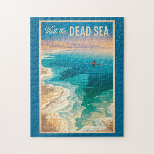 Quebra-cabeça Ilustração do Mar Morto Arte de Viagem Vintage