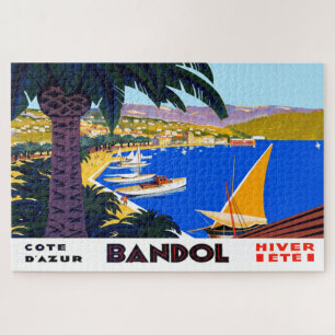 Quebra-cabeça Ilustração do Viagem do Vintage Cote D'Azur