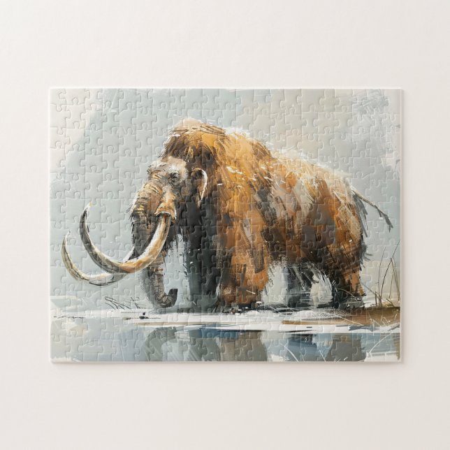 Quebra-cabeça Ilustração Majestosa Wooly Mammoth (Horizontal)