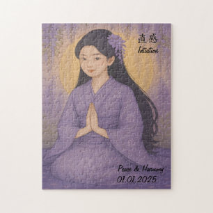 Quebra-cabeça Ilustração Mindful de Meditação de Zen Personaliza