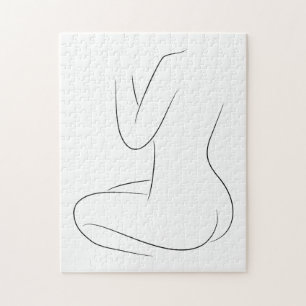 Quebra-cabeça Ilustração Moderna de Corpo de Mulher de Arte de