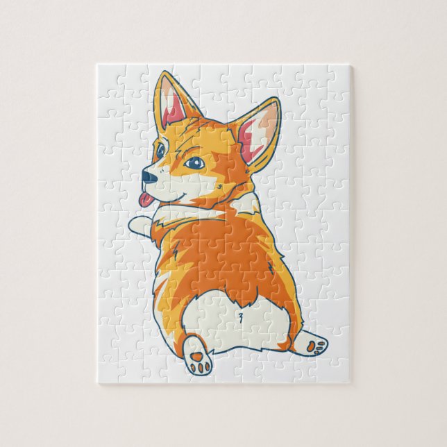 Quebra-cabeça Ilustração Moderna de Pembroke Corgi (Vertical)